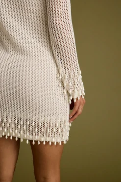 Best Plata Embellished Cream Knit Mini Dress The White Edit|Golden Hour Bachelorette