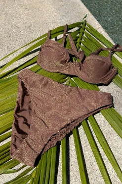 Outlet Playa Bronze Glitter Bikini Top Golden Hour Bachelorette|Swimwear