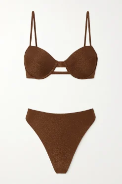 Clearance Playa Bronze Glitter Bikini Bottoms Golden Hour Bachelorette|Swimwear