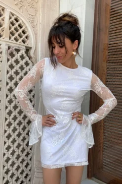 Sale Primrose Long Sleeve Lace Mini Dress Honeymoon|Engagement Party