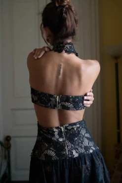 Hot Princesa Black Lace Drop Waist Maxi Dress Honeymoon|Festival Restocked