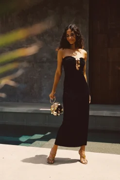 Hot Rayne Black Embellished Maxi Dress Date Night Dresses|Party Dresses