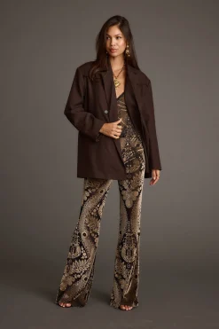 Best Rebel Brown Belted Double Breasted Blazer Jackets|Long Sleeves
