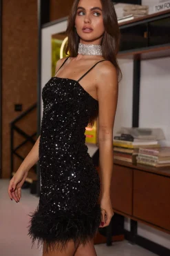 Online Riley Black Sequin Mini Dress Party Dresses|Mini Dresses