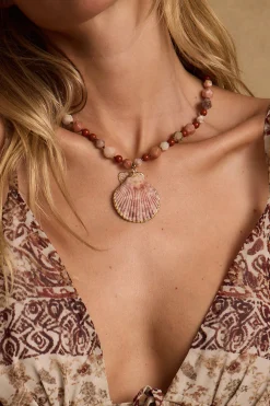 Online Rio Beaded Shell Necklace Jewelry|Seashells + Wedding Bells