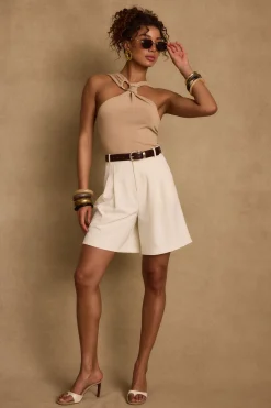 Fashion Rivera Ivory Trouser Short Shorts|The White Edit