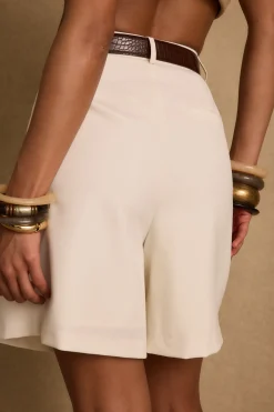 Fashion Rivera Ivory Trouser Short Shorts|The White Edit