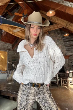 Outlet Riverstone Cream Cableknit Sweater Sweaters + Cardis|Long Sleeves
