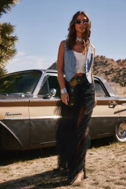 Hot Rosalie Rock Black Tulle Maxi Skirt Skirts|Festival Restocked