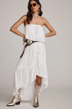 Outlet Rosie White Strapless Dress Western Bachelorette|Festival Dresses