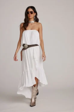 Outlet Rosie White Strapless Dress Western Bachelorette|Festival Dresses
