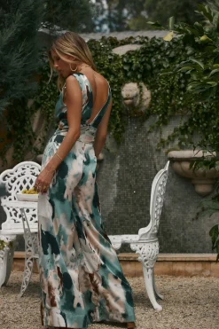 Fashion Salinas Blue Multi Jumpsuit Day Dresses|Vacation Dresses