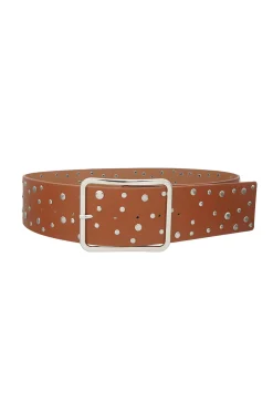Hot Saloon Washed Cognac Studded Belt Belts|Western Bachelorette