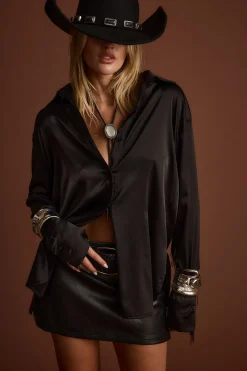 Hot Santana Black Fringe Button Up Top Festival Style Steals|Festival Tops