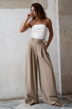 Sale Savina Ivory Strapless Ruched Satin Top Going Out Tops|The White Edit