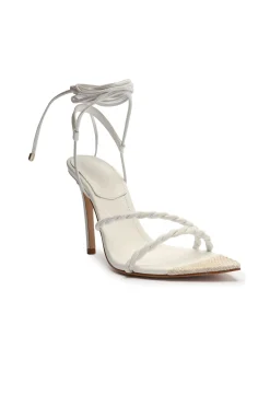 Outlet Jhessy White Lace-Up Heel Shoes