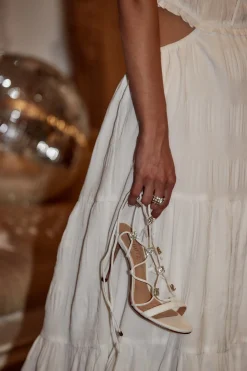 Discount Kallie Deluxe Nappa Nude Strappy Heel Shoes|The White Edit