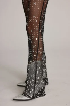 Best Shania Black Mesh Rhinestone Jumpsuit Denim + Diamonds Bachelorette|Festival Dresses