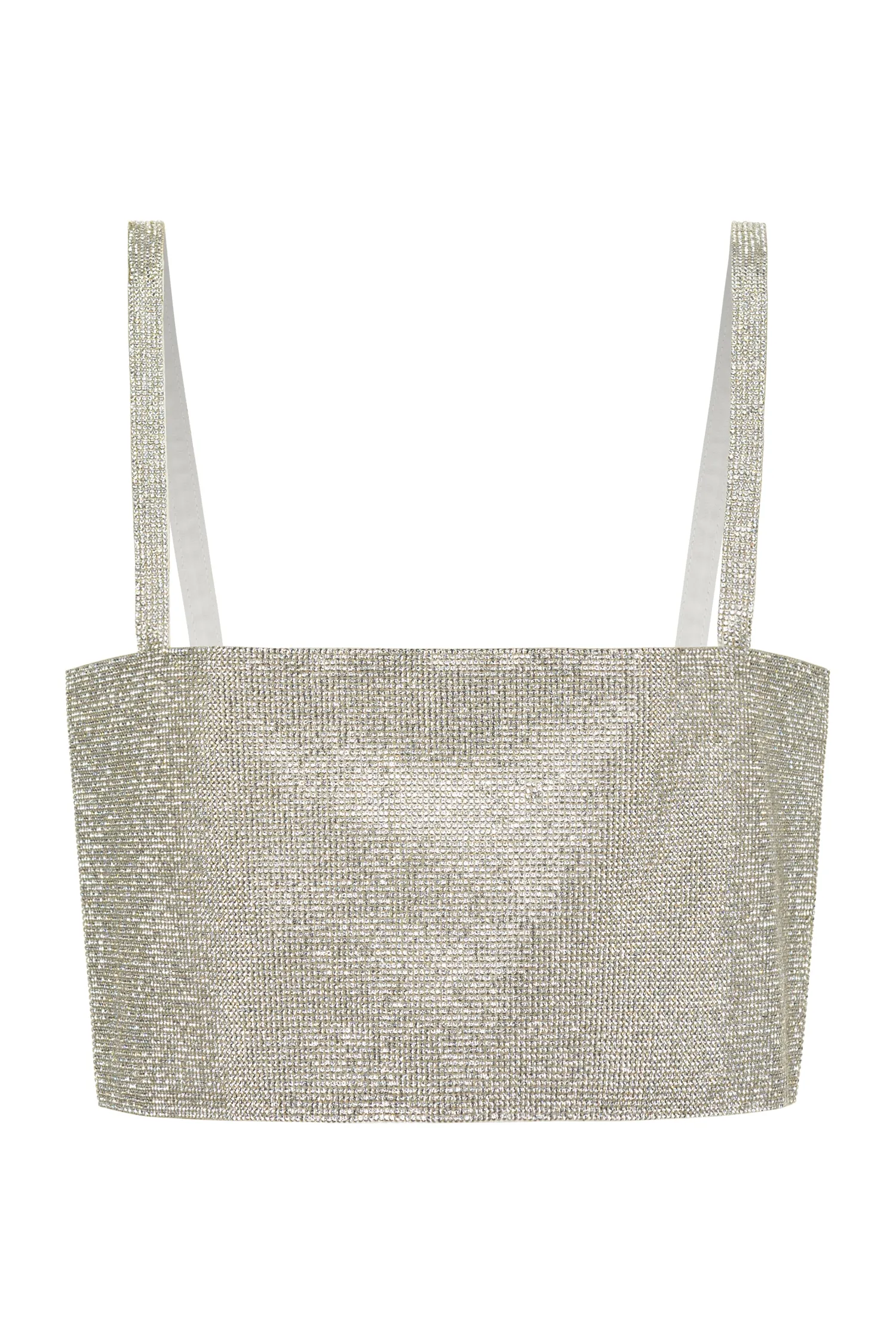Fashion Shira Silver Rhinestone Crop Top Bridal Tops|Going Out Tops