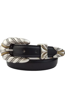 Best Siesta Black and Silver Belt Belts|Festival Shoes + Accessories