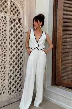 Hot Skylar White Trousers Work Wear Bottoms|Bridal Bottoms