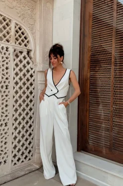 Hot Skylar White Trousers Work Wear Bottoms|Bridal Bottoms