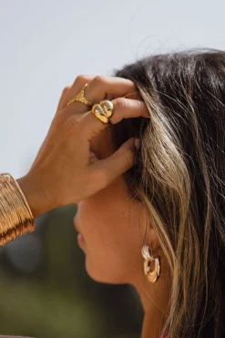Hot Sofia Gold Double Dome Ring Jewelry|Golden Hour Bachelorette
