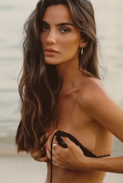 Sale Sombra Black Sequin Bikini Top Swimwear