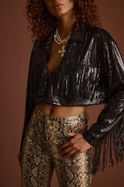 Discount Star Crossed Black Sequin Jacket Jackets|Western Bachelorette