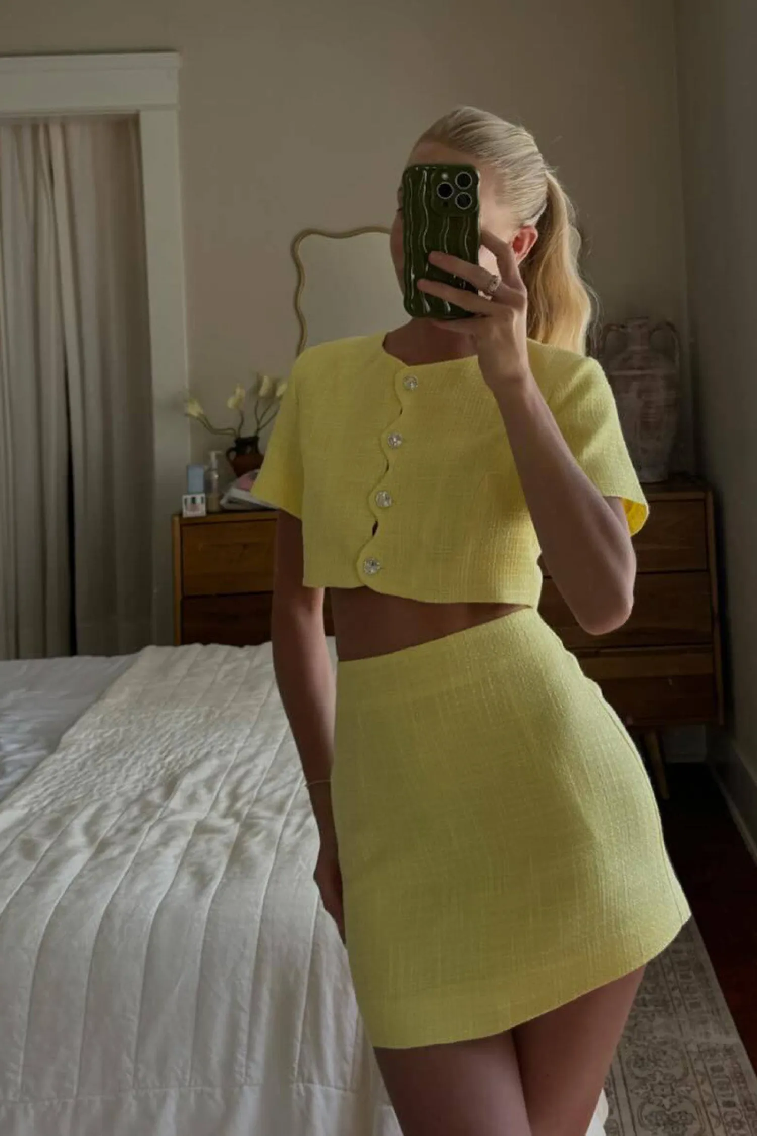Sale Sunday Yellow Mini Skirt Skirts|Vacation Sets
