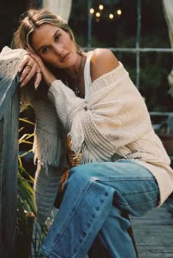 Online Sunny Beige Fringe Cardigan Sweaters + Cardis|Long Sleeves