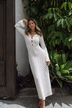Hot Tatiana Crochet O Ring Maxi Dress The White Edit|Seashells + Wedding Bells