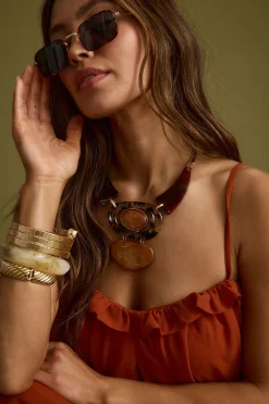 Clearance Tiger Eye Statement Necklace Jewelry