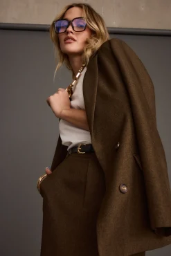 New Tory Mocha Twill Blazer Jackets|Sets