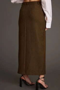 Best Tory Mocha Twill Midi Skirt Skirts|Sets