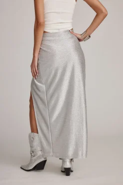 Sale Toulouse Silver Maxi Skirt Going Out Bottoms|Skirts