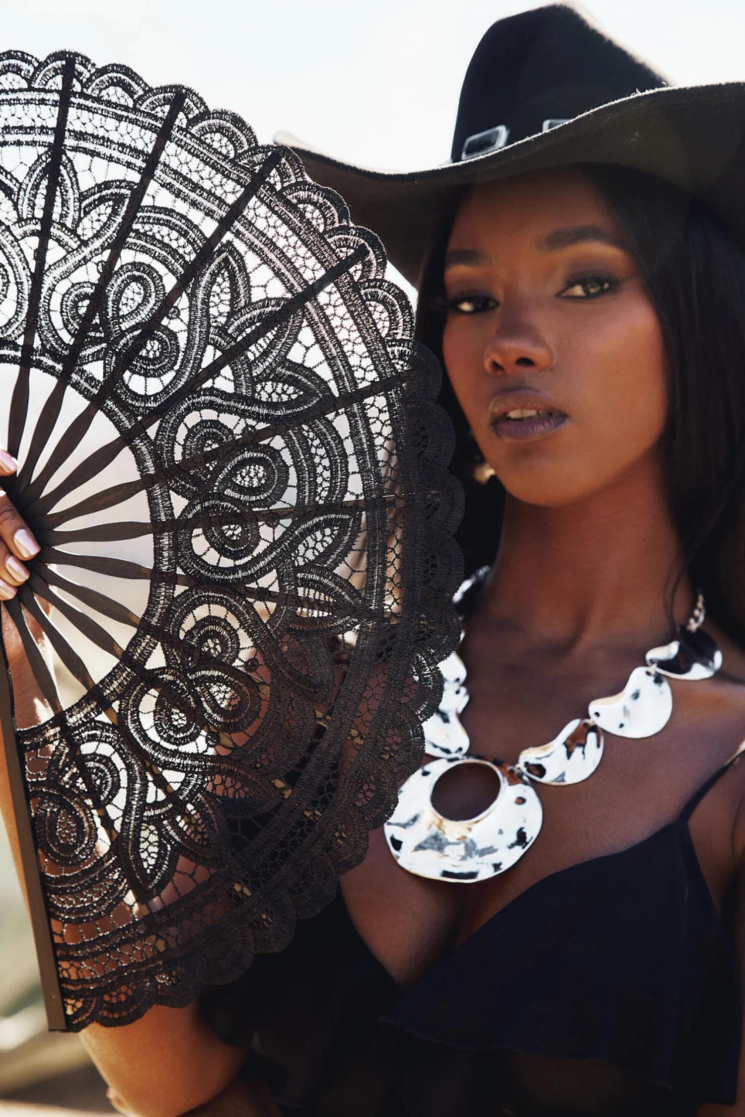 Outlet Unveiled Black Lace Fan Western Bachelorette|For You And Your Bestie