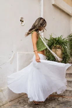 Hot Violetta White Gauze Maxi Skirt Skirts|The White Edit