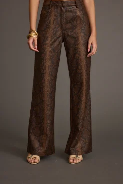 Outlet Viper Room Snake Print Vegan Leather Pants Pants