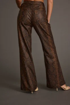 Outlet Viper Room Snake Print Vegan Leather Pants Pants