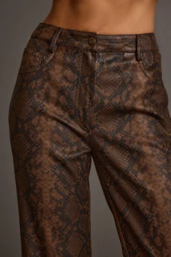 Outlet Viper Room Snake Print Vegan Leather Pants Pants