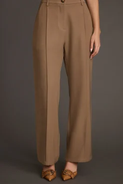 Best Virginia Taupe Seamed Slim Leg Trousers Work Wear Bottoms|Pants