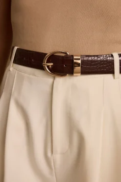 Outlet Vital Brown and Gold Belt Belts