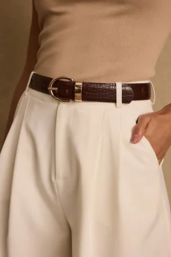 Outlet Vital Brown and Gold Belt Belts