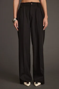 Sale Weiss Black Wide Leg Trousers Pants|Work Wear Bottoms