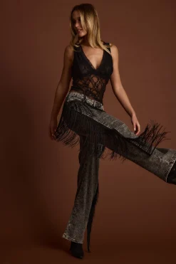 Outlet Wilda Black Lace Tank Date Night Tops|Going Out Tops