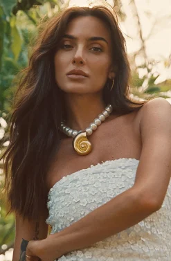 Discount Zabelle Pearl and Gold Statement Necklace Jewelry|Golden Hour Bachelorette