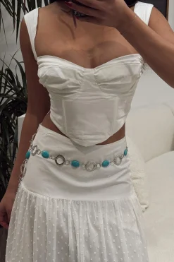 New Zinnia Turquoise Silver Chain Belt Belts